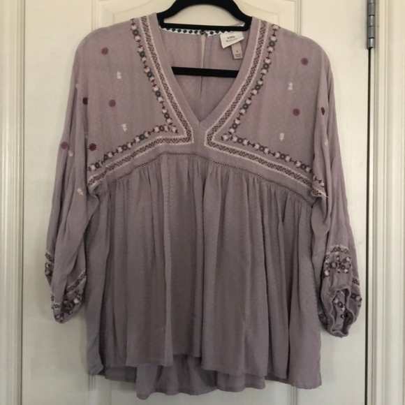 Knox Rose Peasant Top Lilac Purple Women's XL Boho Bohemian Embroidered Details - Picture 3 of 11
